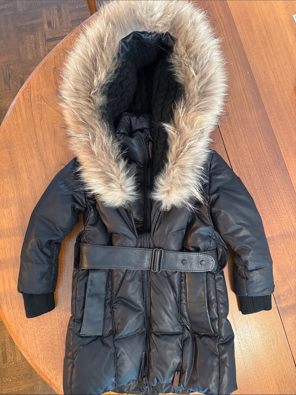 RUDSAK Kids Black Puffer Coat with Faux Fur Trim